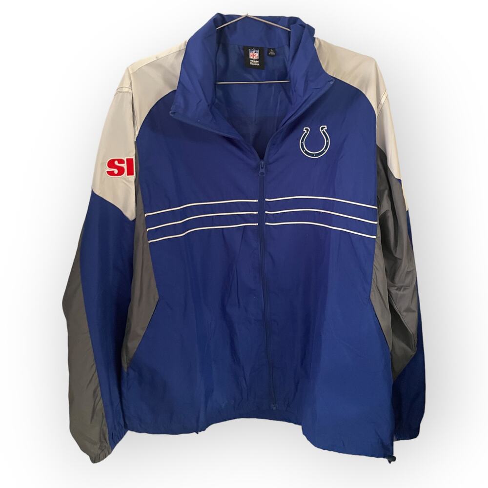Vintage Indianapolis Colts NFL Windbreaker Jacket Blue Sz L Sports Illustrated